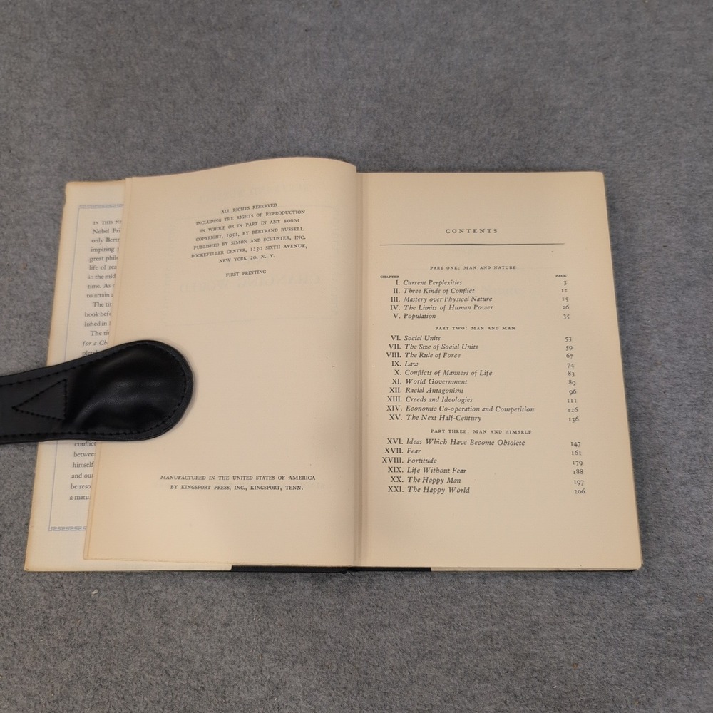 New Hopes for a Changing World Bertrand Russell 1951 1st American Edition HC DJ - Picture 5 of 5